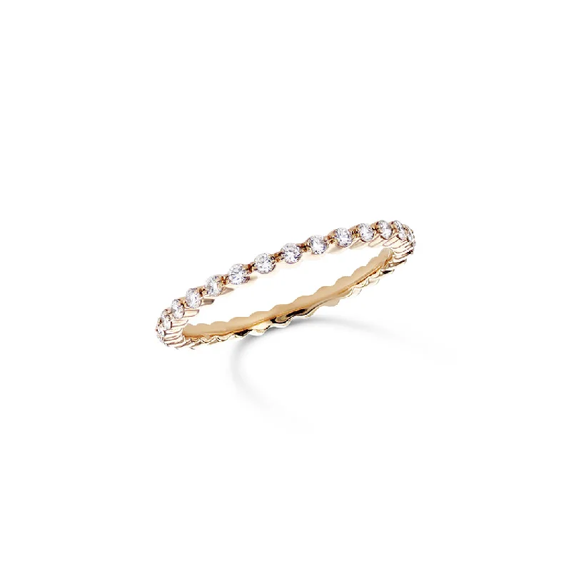 Unique birthstone rings for meaningful gifts -0.39 CT Round Diamond Eternity 14K Rose Gold Band