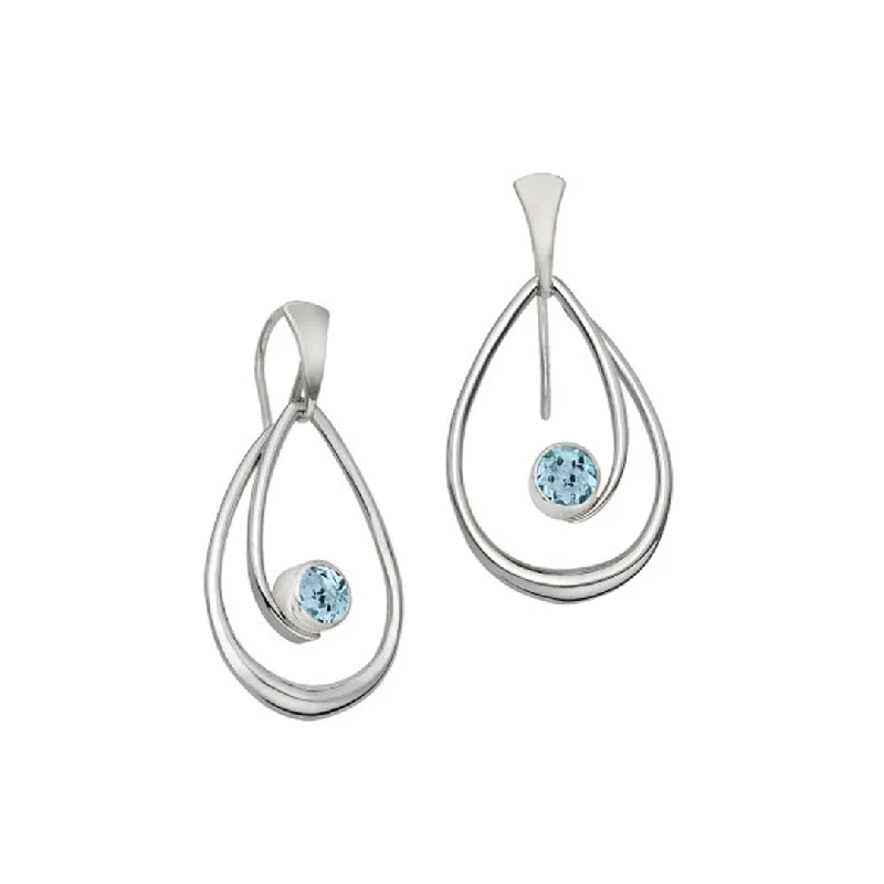 Elegant emerald earrings for luxury looks -Blue Topaz Sterling Silver Earrings