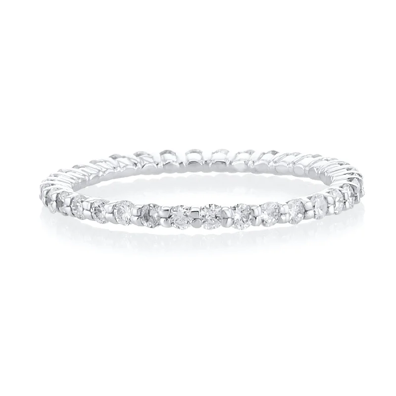 Handmade gold rings for unique style -0.55 Carat Round Diamond Eternity Band 14K White Gold