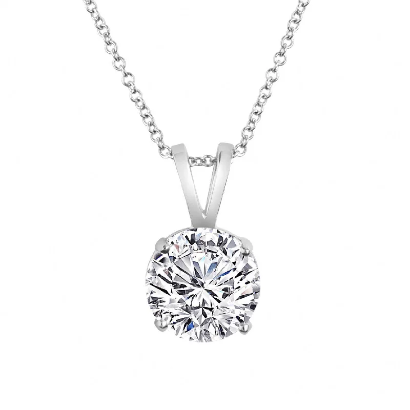 Trendy statement necklaces for evening wear -14kw Classic Tidewater Diamond Solitaire Necklace