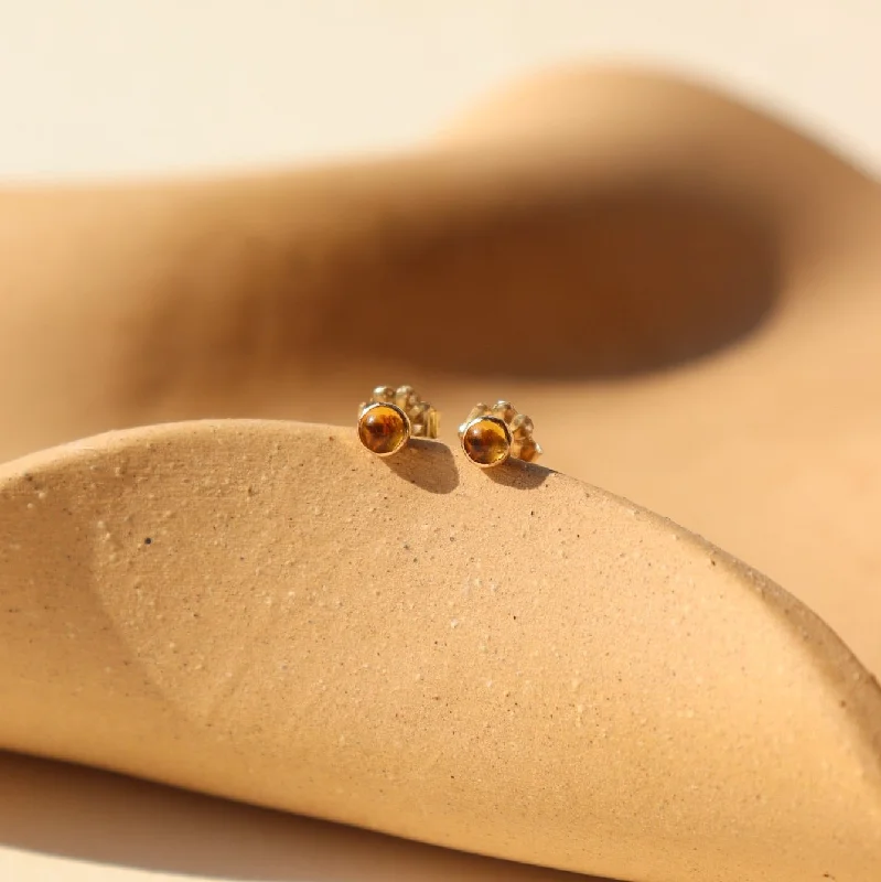 Fashionable clip earrings for all occasions -Petite Citrine Studs