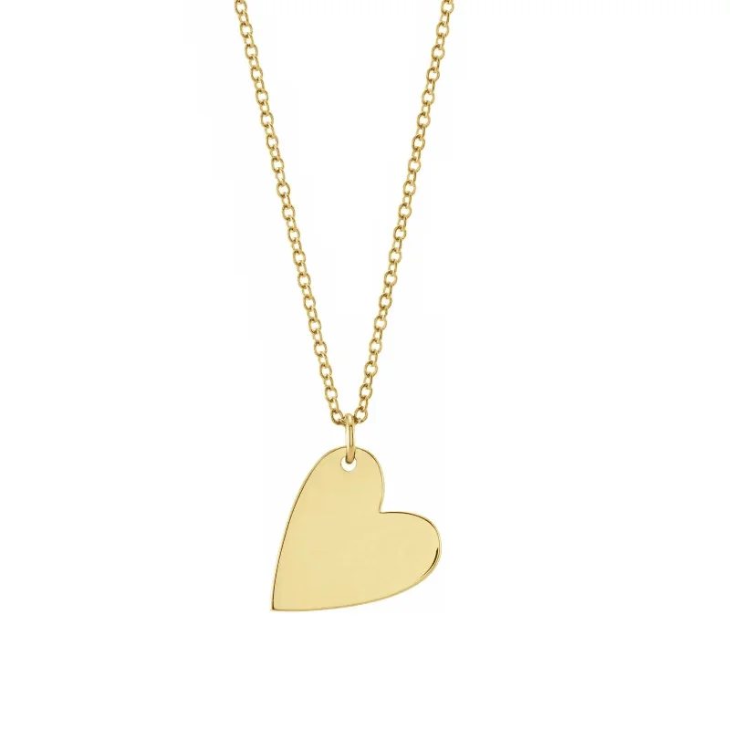 Trendy layered necklaces for bohemian vibes -Lucky Heart Charm Necklace, 14K Yellow Gold