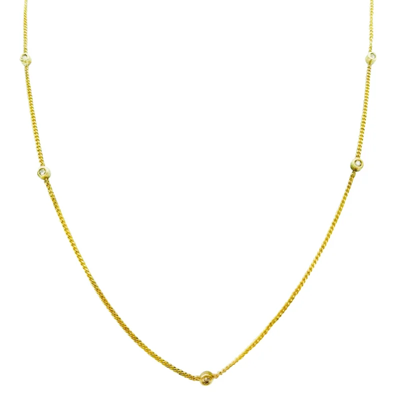 Simple pendant necklaces for minimalist looks -Yellow Gold and Diamond Doughnut Necklace