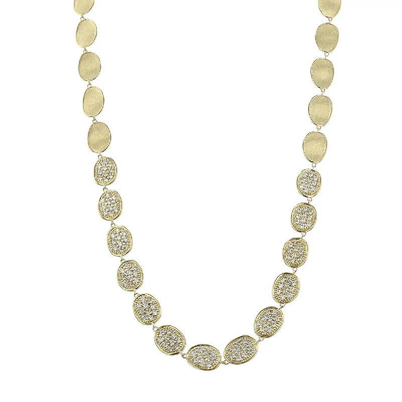 Colorful gemstone necklaces for vibrant looks -Lunaria Collection 18K Yellow Gold and Diamond Necklace