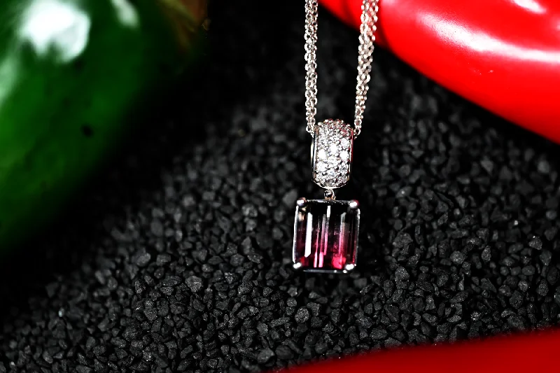 Personalized charm necklaces for a unique style -3.91ct Watermelon Tourmaline Custom Pendant