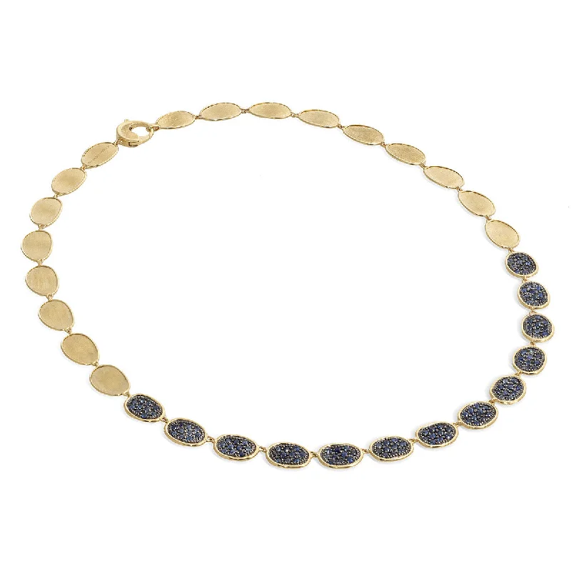 Luxury emerald necklaces for a sophisticated touch -Lunaria Collection 18K Yellow Gold and Sapphire Necklace