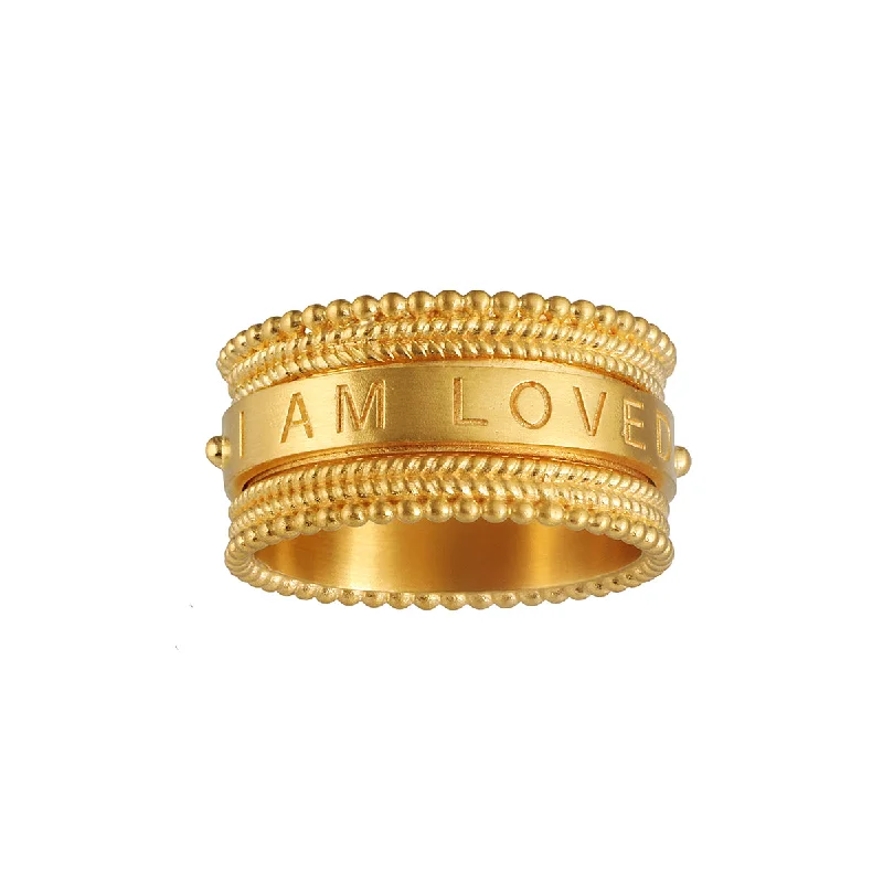 Custom-designed promise rings for meaningful gifts -Loving Mantra Spinning Ring