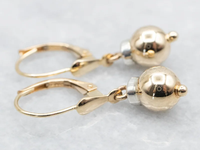 Fashionable dangly earrings with gemstone embellishments -Cape Cod Gold Ball Drop Earrings