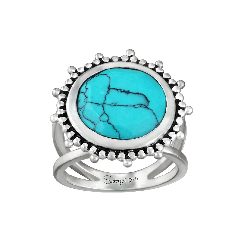 Bold silver rings for statement fashion -Nurture Your Voice Turquoise Silver Ring