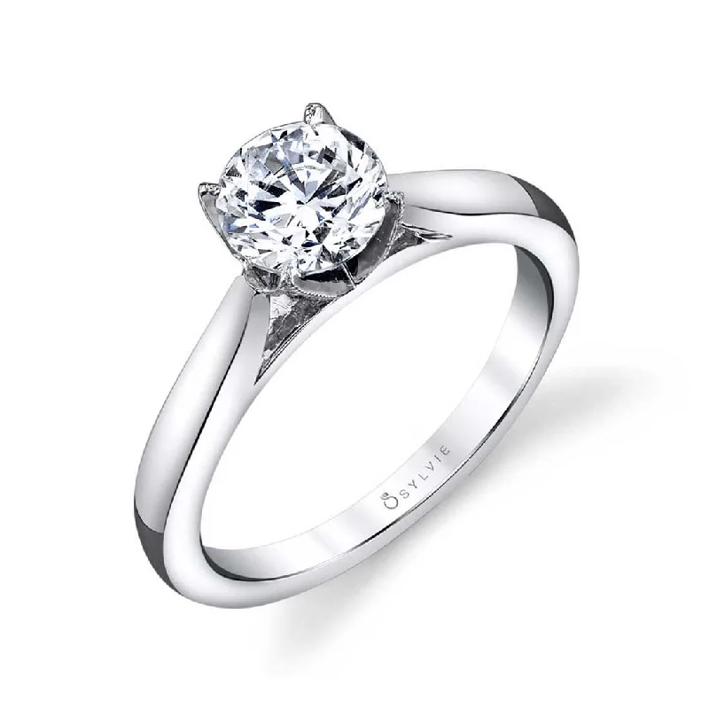 Fashionable designer rings for exclusive style -Sylvie Modern Solitaire Engagement Ring S1300