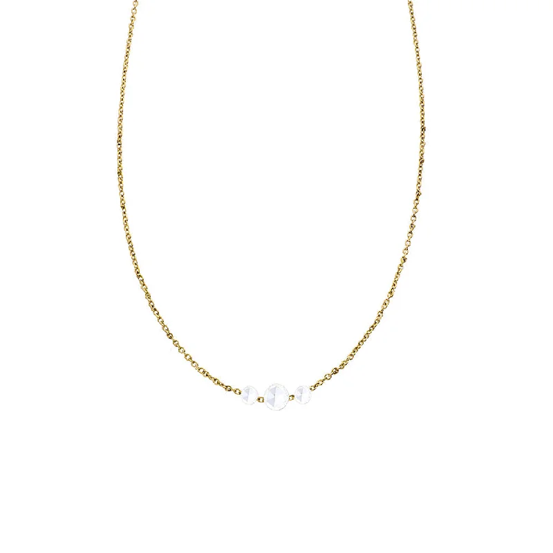 Trendy gold and gemstone necklaces for modern outfits -18 Karat Yellow Gold Cien Rose Cut Diamond Necklace