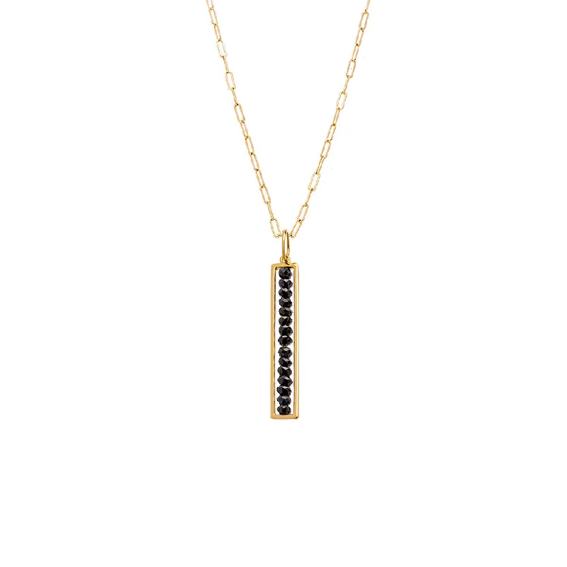 Custom-designed necklaces for special occasions -18 Karat Yellow Gold Leila Black Diamond Pendant