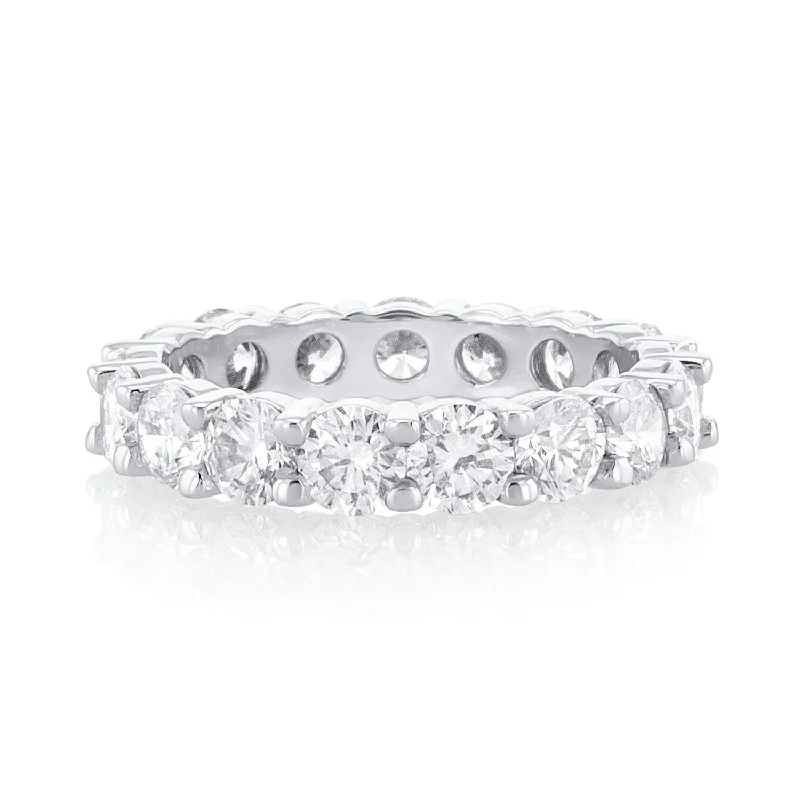 Wedding bands for couples -3.70 Round Lab Grown Eternity Band 14K White Gold