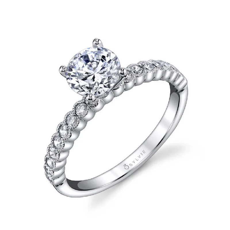 Fashionable rings with animal motifs -Sylvie Modern Solitaire Engagement Ring S1510