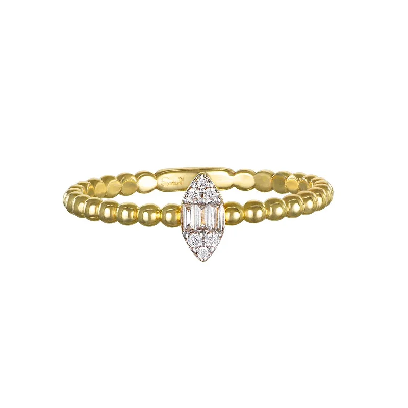 Fashionable statement rings with rhinestones -Diamond 14kt Gold Marquise Ring