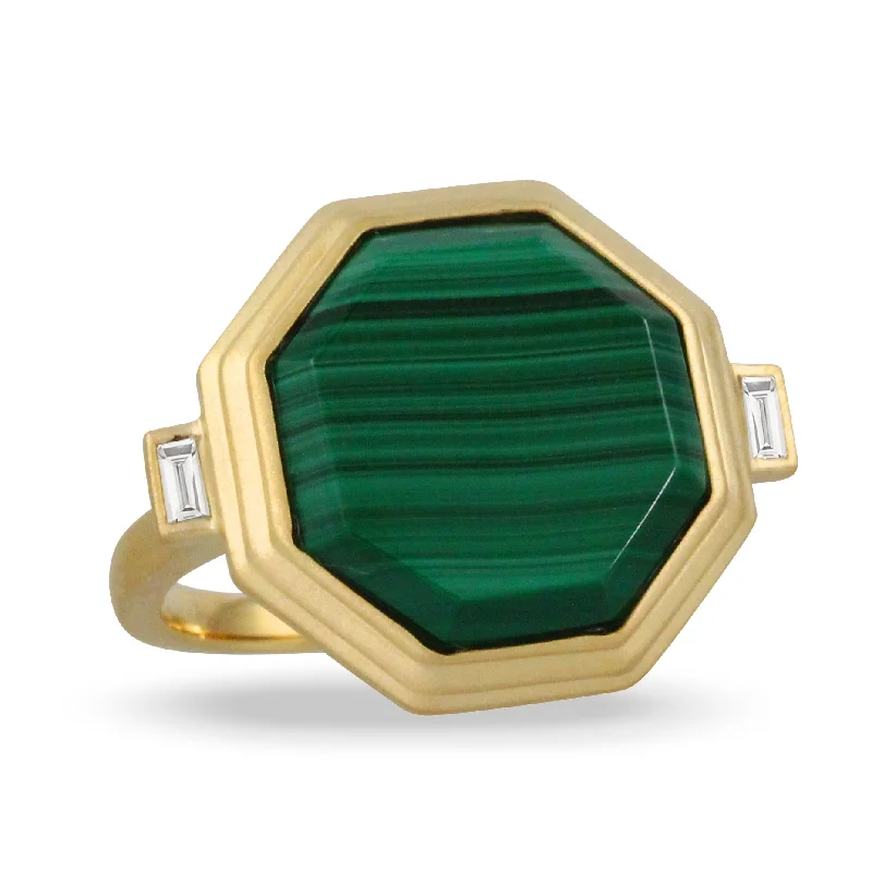 Custom signet rings for classic elegance -Doves Malachite Ring