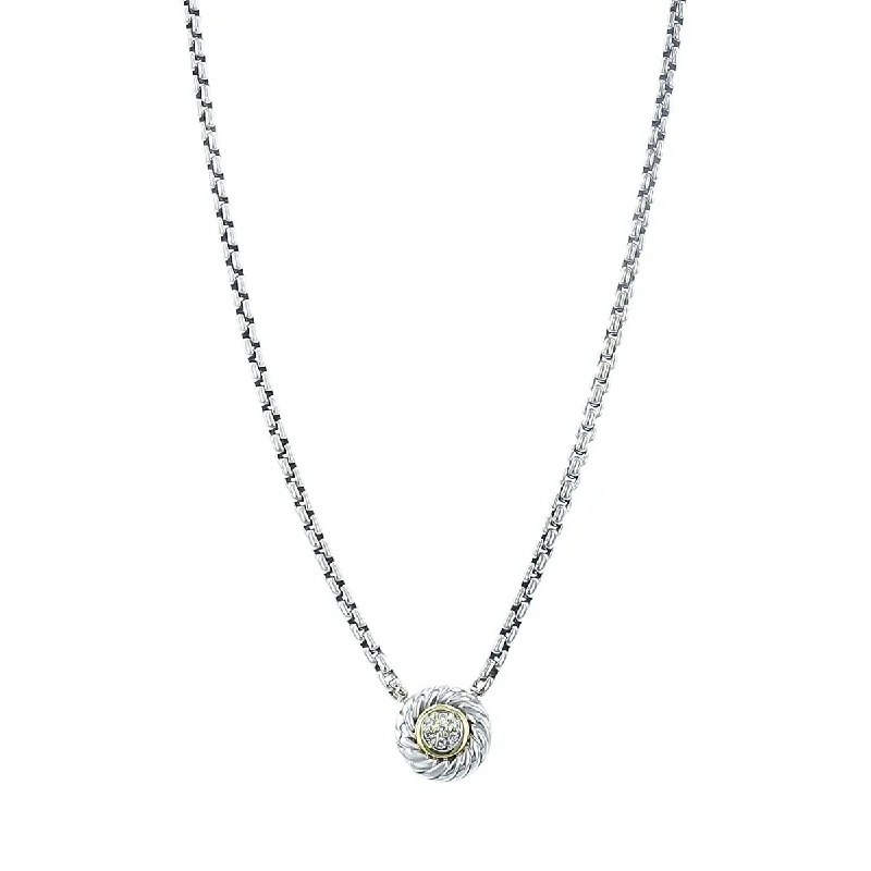 Luxury emerald pendant necklaces for high-end style -David Yurman Pave Diamond Cookie Necklace