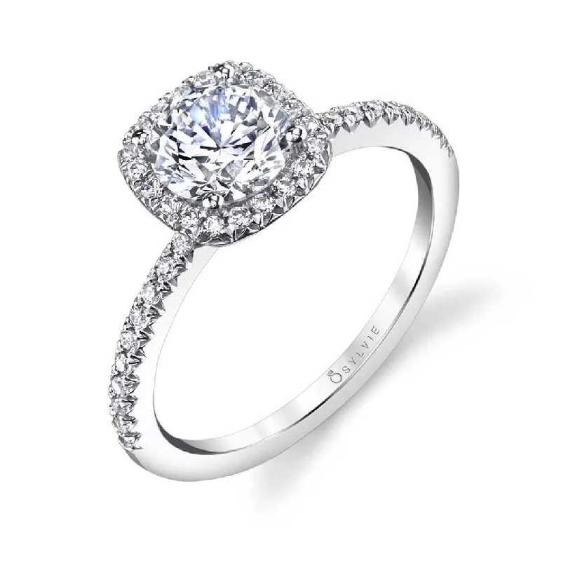 Unique handmade rings for special gifts -Sylvie Classic Halo Engagement Ring S1526