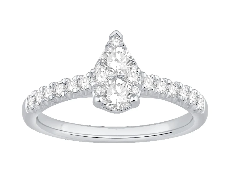 Custom diamond rings for luxury proposals -14K White Gold Diamond Engagement Ring (.74ctw)