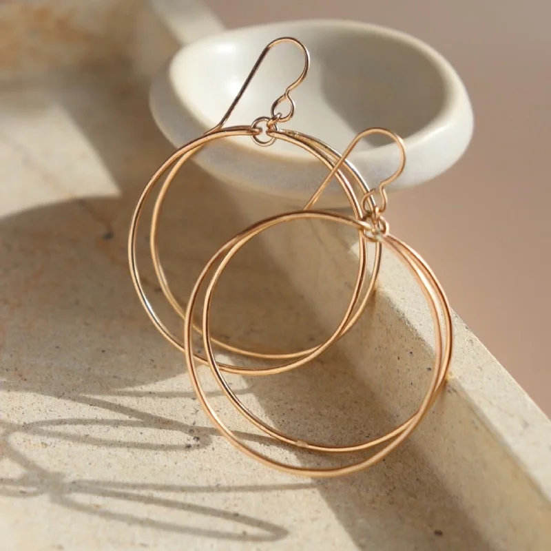 Designer gold earrings for exclusive fashion -Parallel Hoops