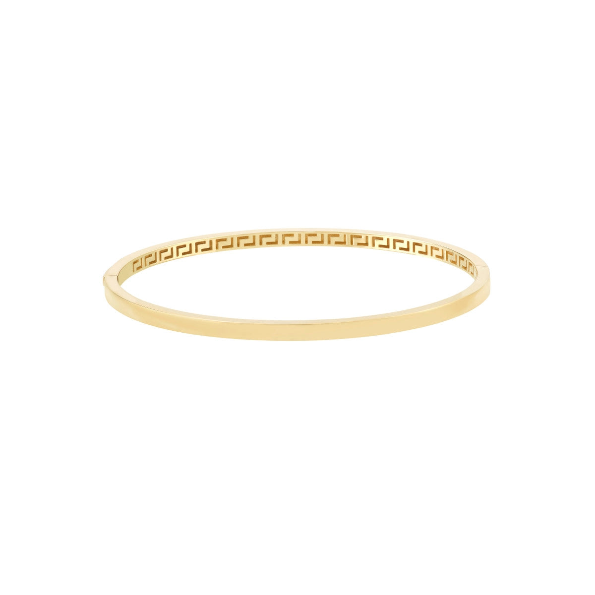 Love bracelets-14K Yellow Gold Plain Square Tube Bangle