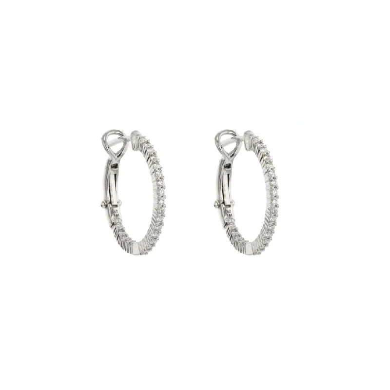 Elegant chandelier earrings for weddings -0.45 ctw Diamond 0.60" Inside-Out Hoop Earrings