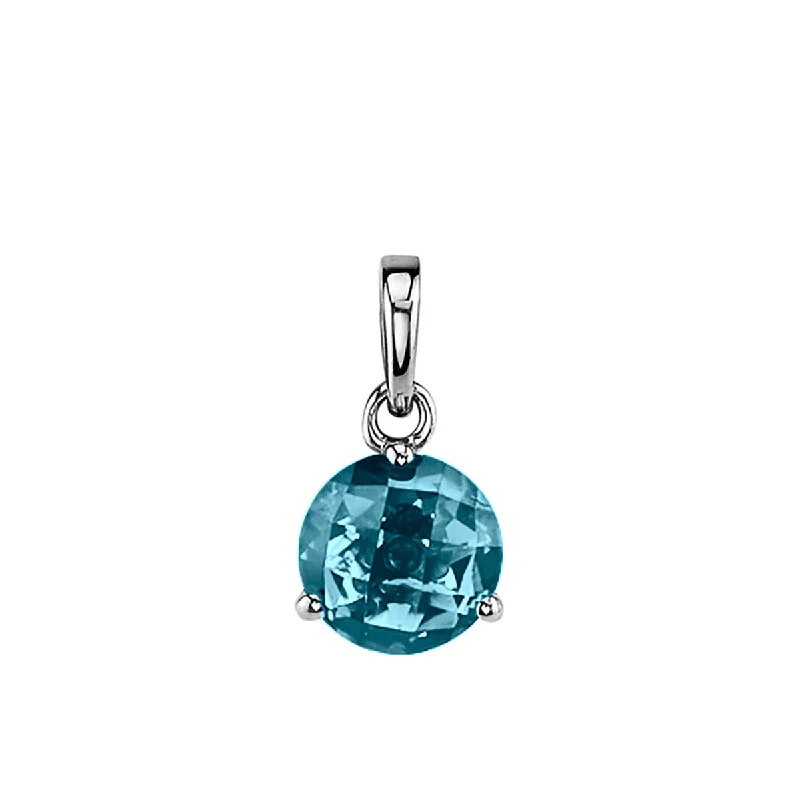 Layered charm necklaces for casual looks -London Blue Topaz 14K White Gold Pendant Necklace