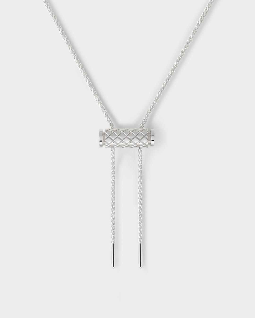 Trendy layered gold necklaces for modern style -Gold Latch Pendant on MM Chain in White Gold