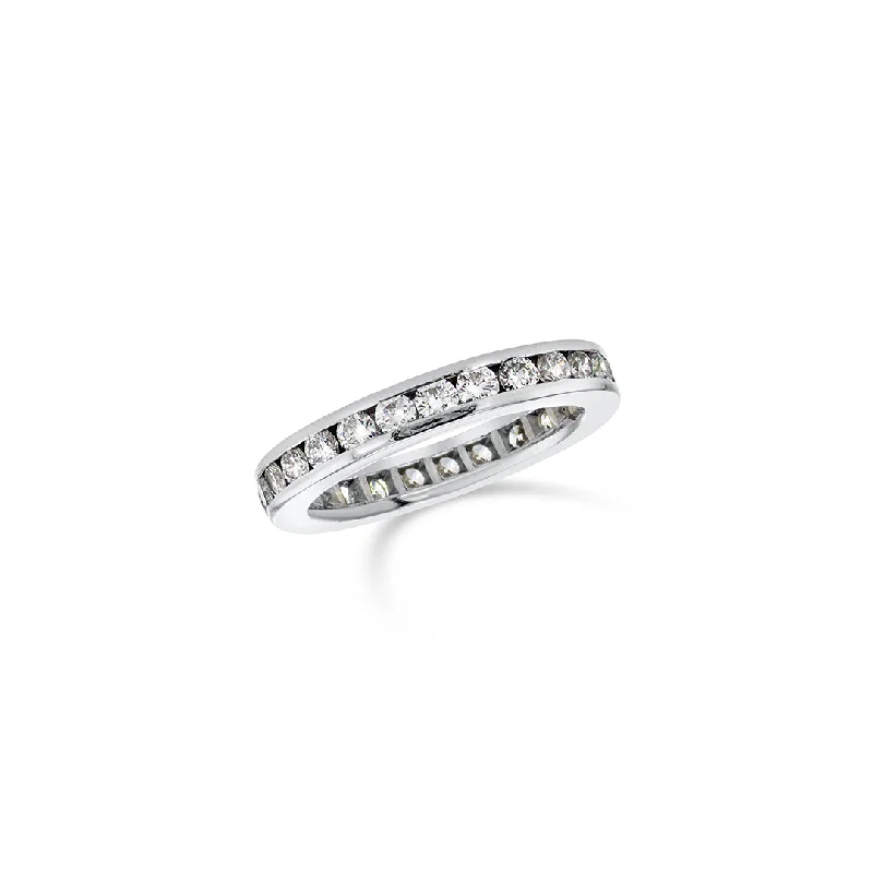 Custom-designed promise rings for meaningful gifts -1.04 CT Round Diamond Channel Set Platinum Band