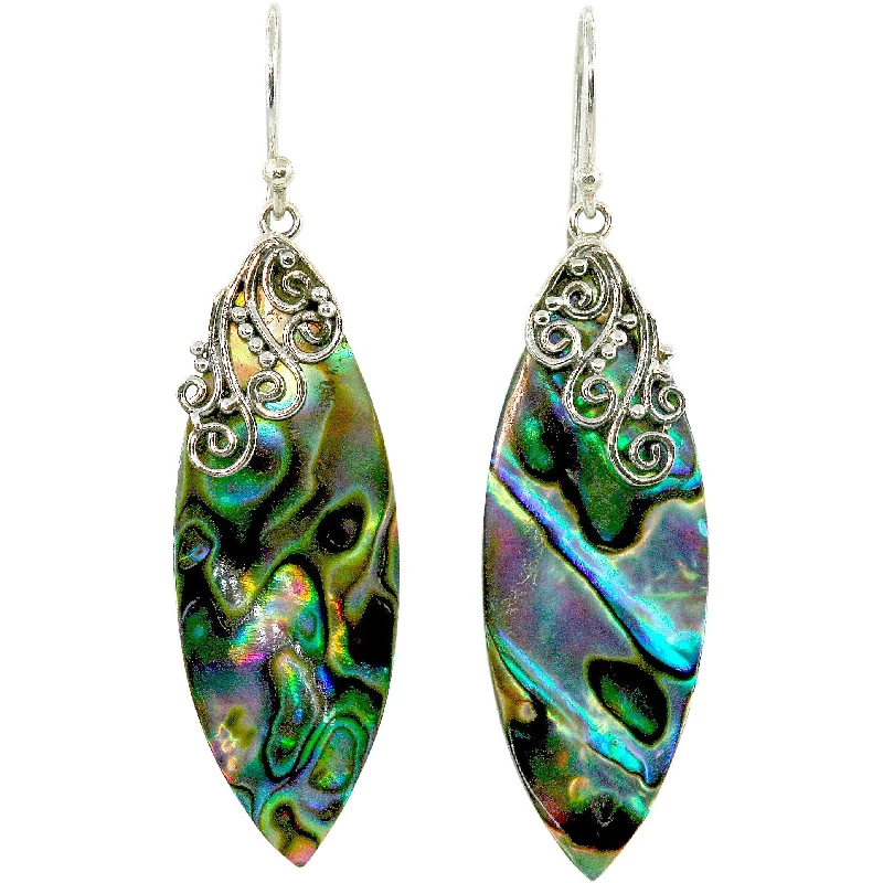 Bohemian earrings with ethnic influences -Belladonna Abalone Earrings