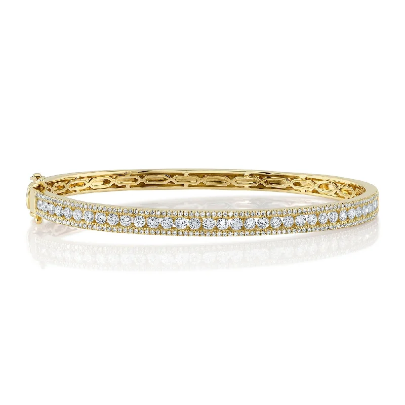 Statement charm bracelets-14k Yellow Gold Diamond Bangle