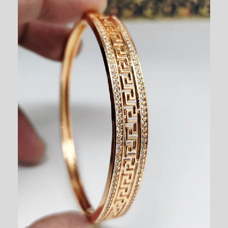 Vintage gemstone bangles for retro fashion -Aamrapali Gold Plated American Diamond Bangle