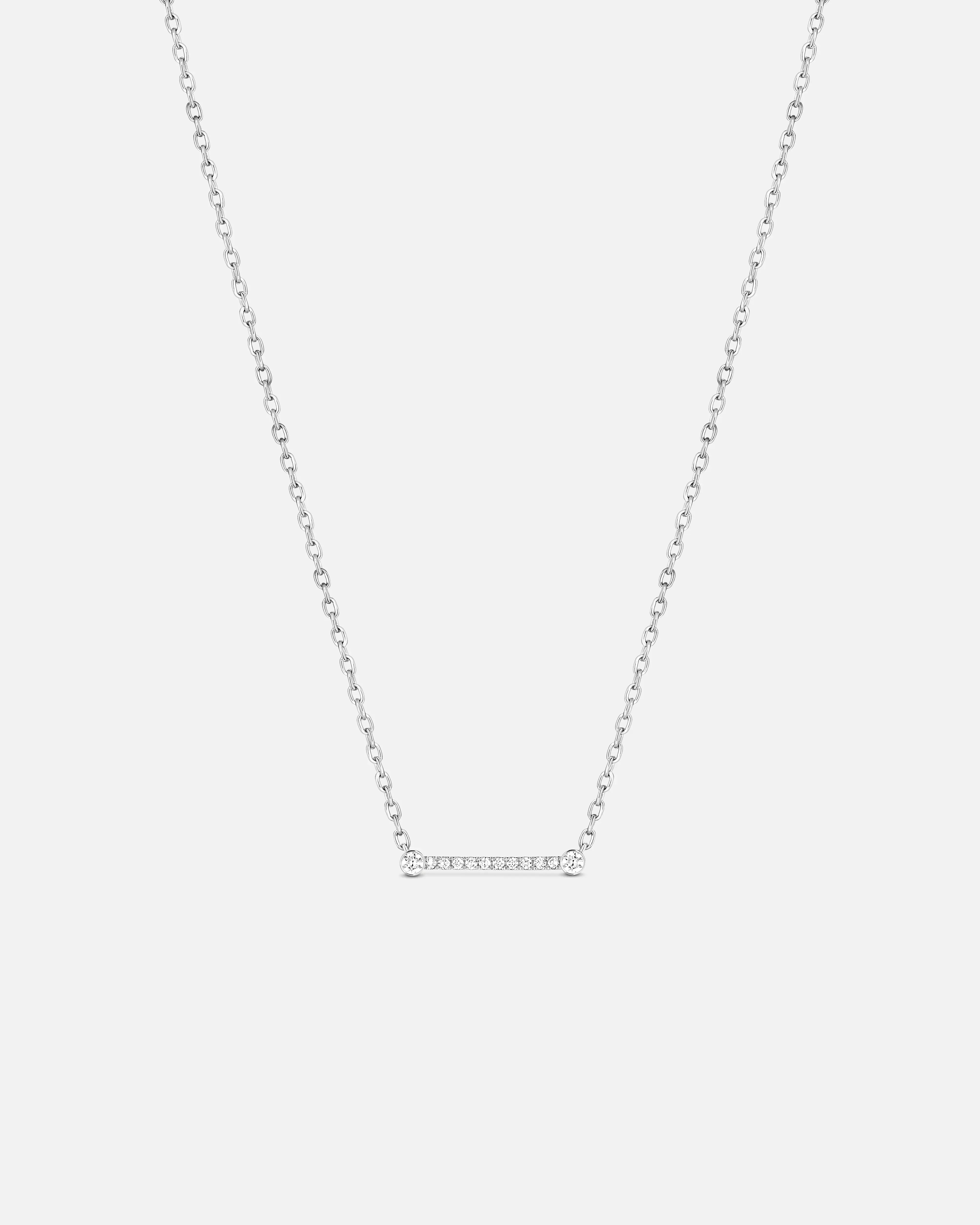 Designer necklaces with diamond accents -Business Meeting Mood Pendant in White Gold