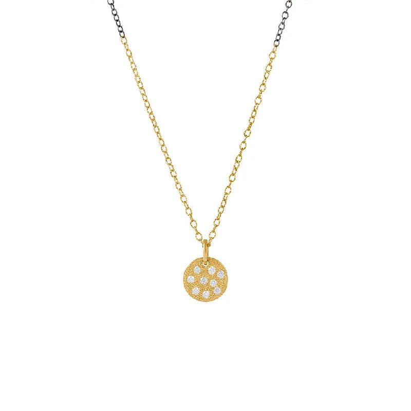 Silver rope necklaces for timeless elegance -14 Karat Yellow Gold GALA Disc Pendant with Diamonds