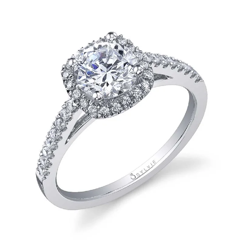 Unique custom rings for a personal touch -Sylvie Cushion Cut Engagement Ring With Halo SY590