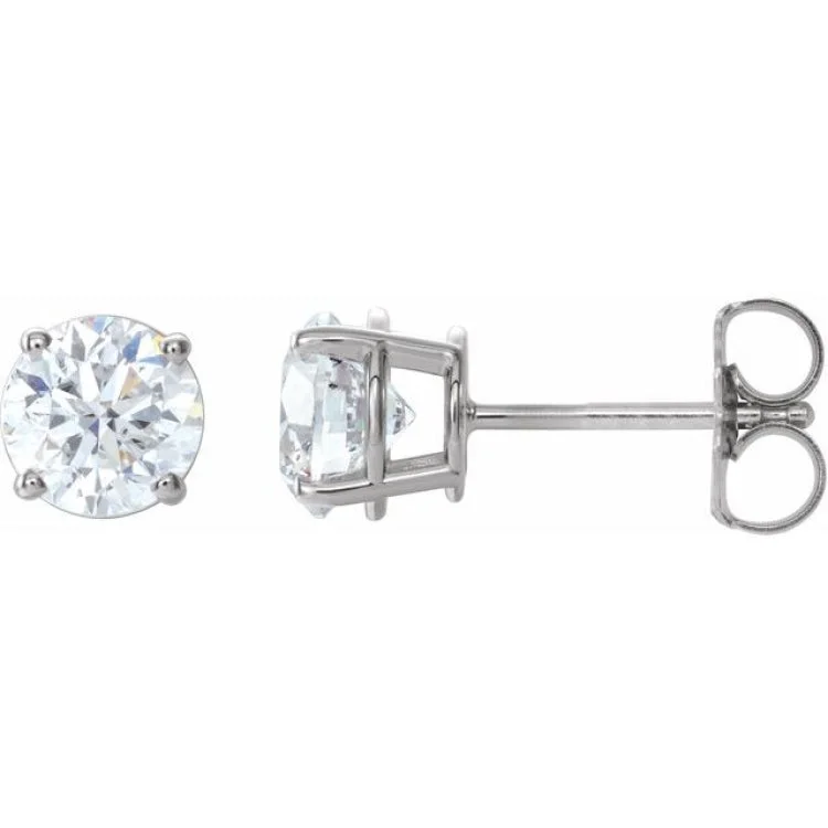 Fashionable silver earrings for casual looks -14K White 1 1/2 CTW Natural Diamond Stud Earrings