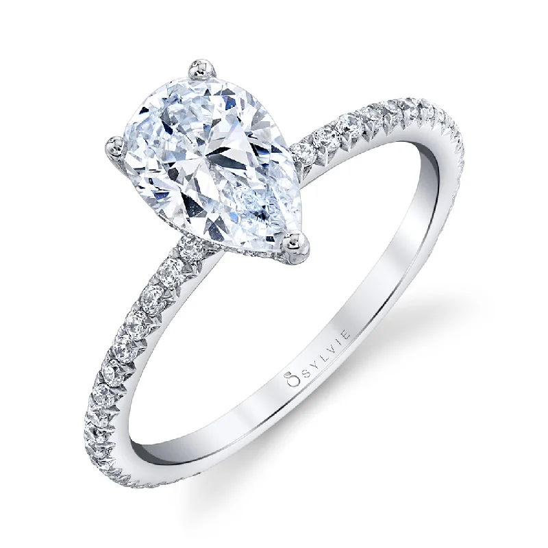 Fashionable wrap-around rings for chic outfits -Sylvie Pear Shaped Engagement Ring S2093 - PS