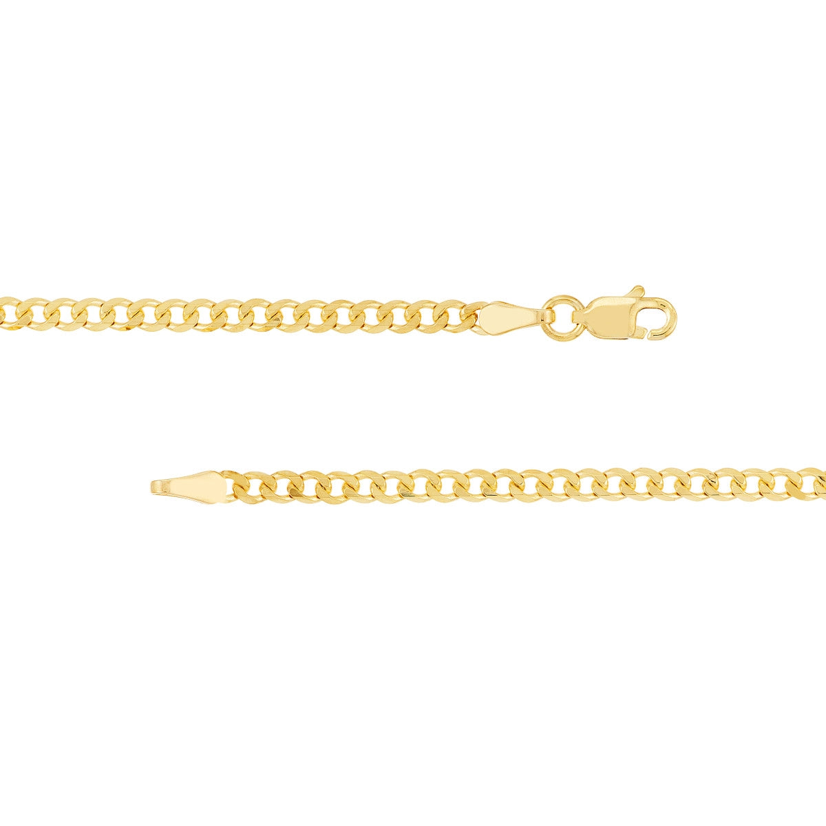 Adjustable charm bracelets-14K Yellow Gold Curb Diamond Cut Bracelet