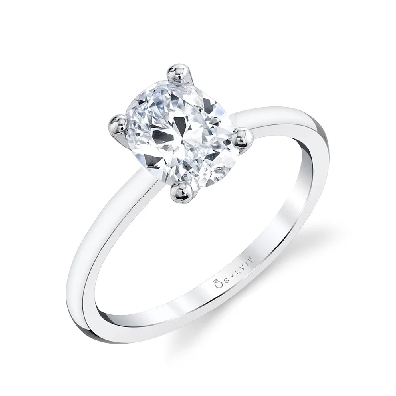 Designer engagement rings for luxury proposals -Sylvie Oval Engagement Ring S1955 - OV