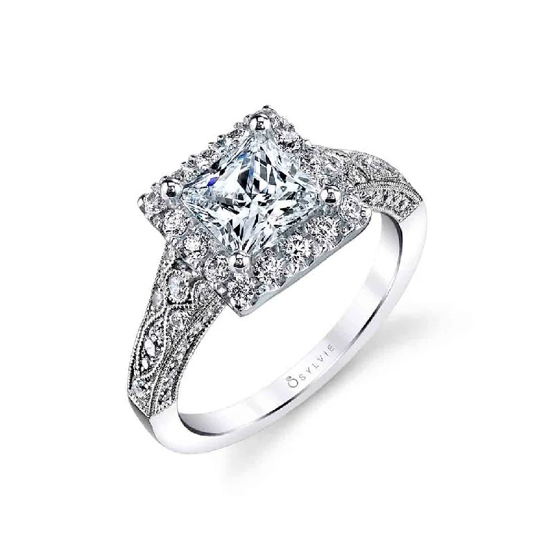 Elegant sapphire rings for luxury looks -Sylvie Princess Cut Vintage Engagement Ring S1409-PR