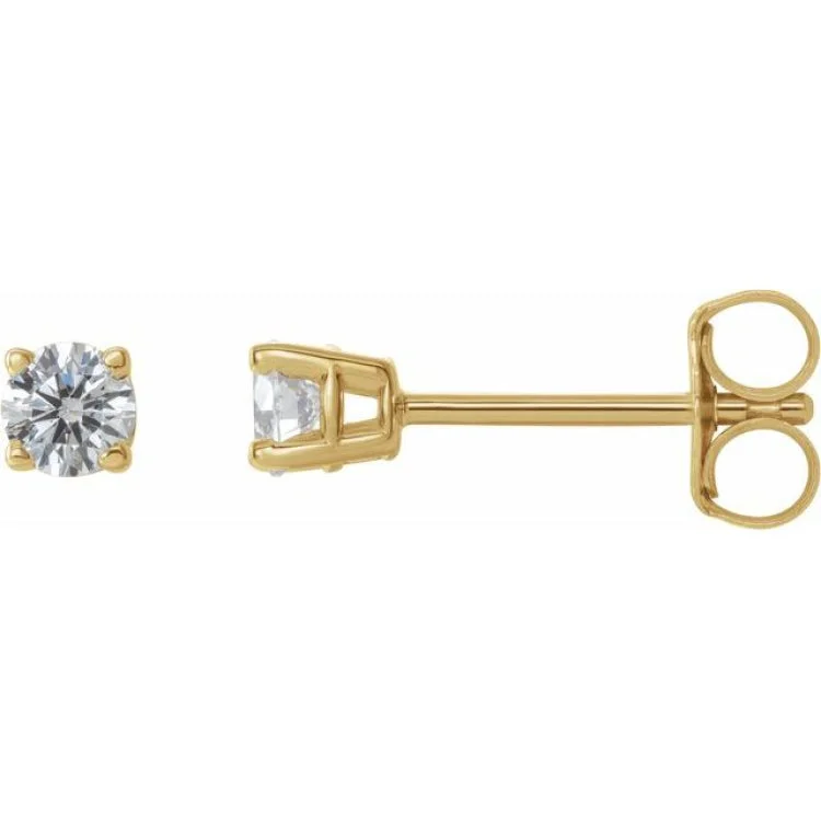 Unique clip-on earrings for non-pierced ears -14K Yellow 1/4 CTW Natural Diamond Stud Earrings