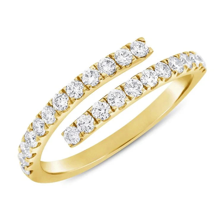 Diamond eternity rings for enduring love -14K Yellow Gold Bypass Diamond Ring