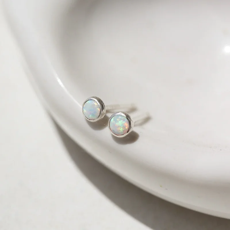 Classic hoop earrings for all occasions -Petite Opal Studs