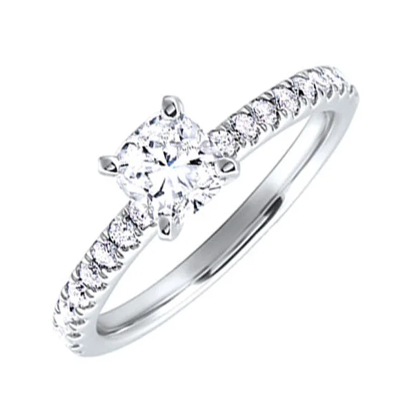 Elegant diamond wedding bands for couples -14K White Gold Diamond Engagement Ring (3/4ctw)