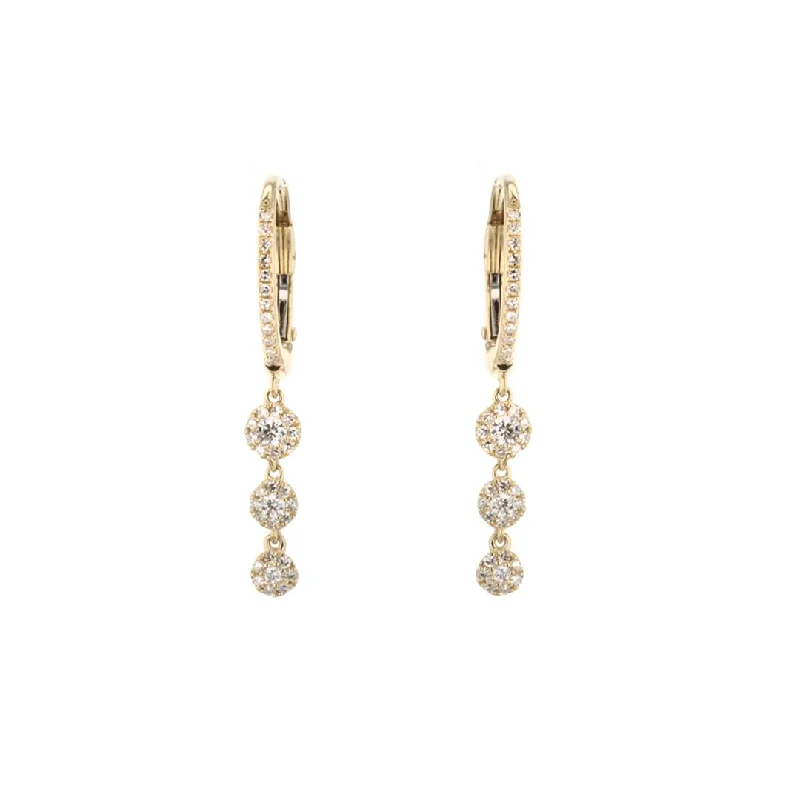 Bohemian earrings with ethnic influences -0.32 ctw Diamond Drop Earrings