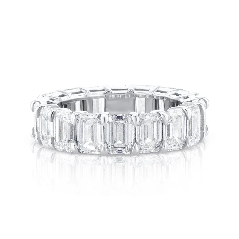 Personalized wedding rings with custom engravings -8.65 Carat Lab Grown Diamond Eternity Band in 14k White Gold