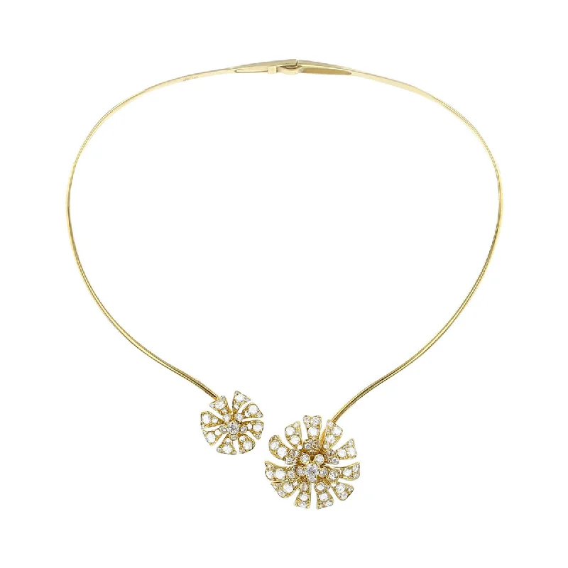 Handcrafted silver necklaces for artisanal charm -Maria Canale 16-Inch Floral Hinged Necklace