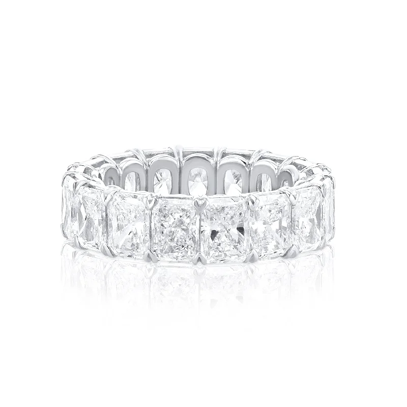 Custom wedding rings for personalized couples' style -8.76 TW Radiant Cut Diamond Platinum Eternity Band