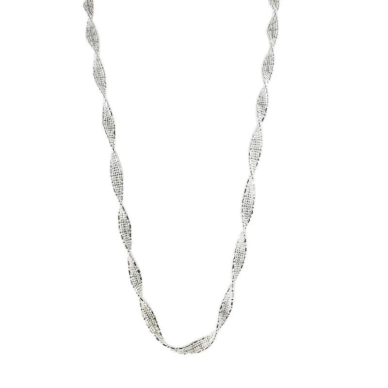 Simple pearl necklaces for everyday elegance -Platinum Ribbon Necklace