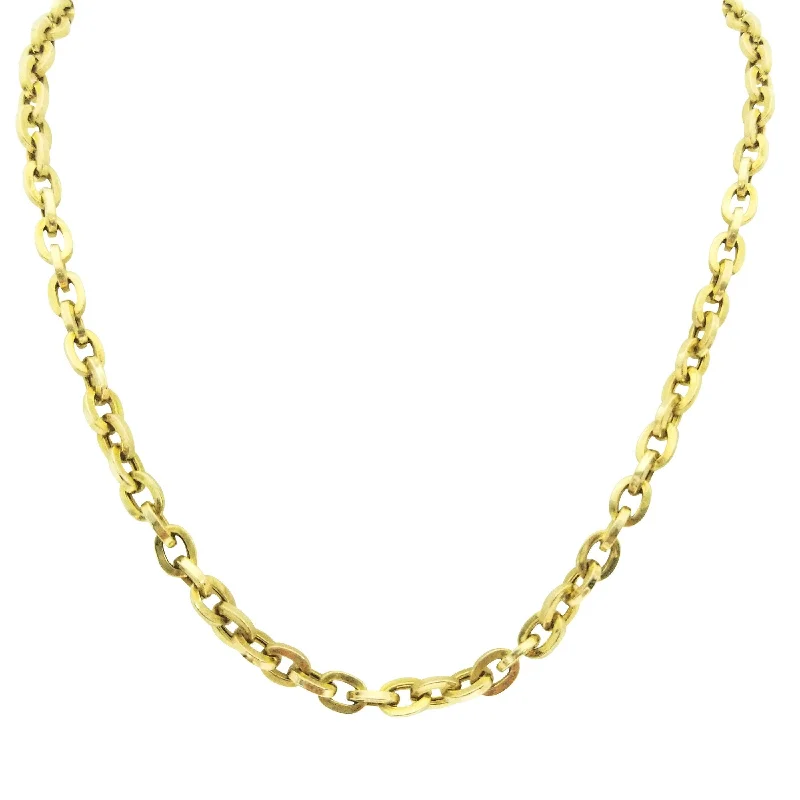 Luxury emerald necklaces for a sophisticated touch -Anchor Chain of 9 kt Yellow Gold